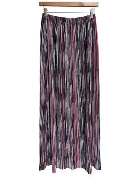Olivvi Pleated Stripe Multicolor Maxi Skirt Women’s Medium Date Night Going Out